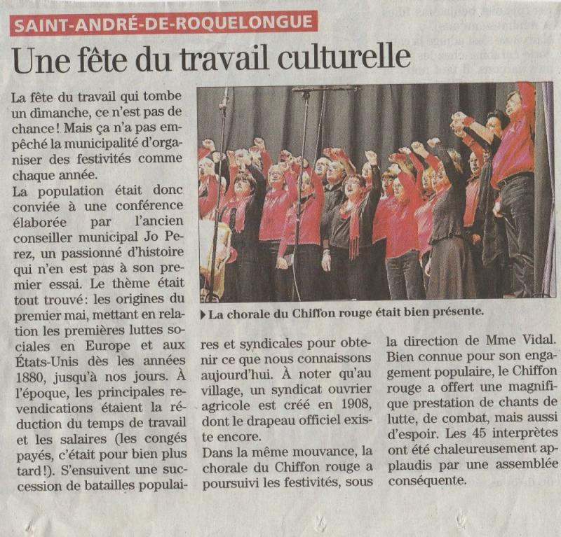 Article de presse : <span>Concert St André: 1er mai 2016</span>
