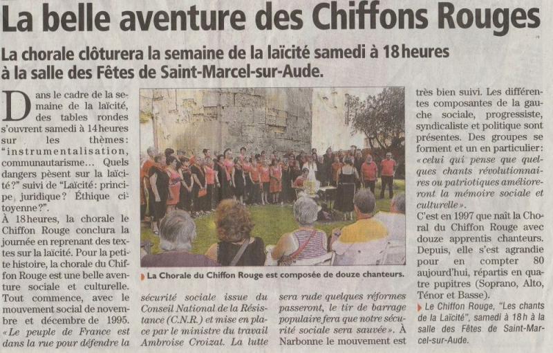Article de presse : <span>Concert spectacle St Marcel d'Aude: La Laïcité</span>
